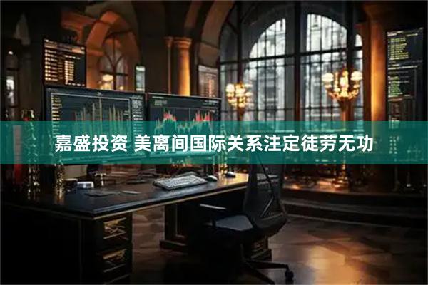 嘉盛投资 美离间国际关系注定徒劳无功